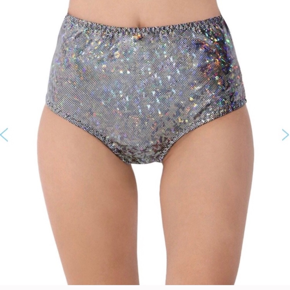 ✨SOLD✨Silver Rave Shorts